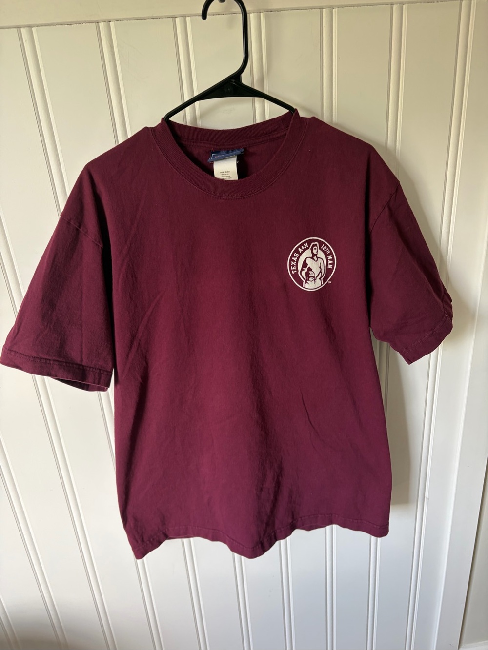 Vintage Texas A&M Aggies Maroon T-Shirt Size Large 12th Man Saw Horns Off